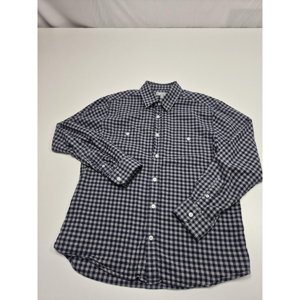 ASH & ERIE Shirt Mens M Blue Check Flannel Long Sleeve Button Up Casual Cotton